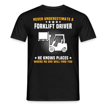 Forklift Driver Forklift Forklift - Men's T-Shirt - black - Front - AI Model Male 178 light (178cm)