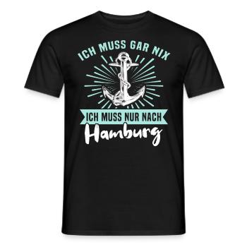 Hamburger Sprüche Hamburg - Männer T-Shirt - Schwarz - Vorne - AI Model Male 178 light (178cm)