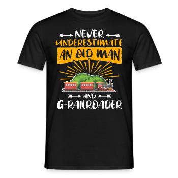 Gartenbahn Mann Garteneisenbahn Spur G - Männer T-Shirt - Schwarz - Vorne - AI Model Male 178 light (178cm)