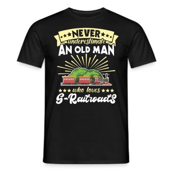 Gartenbahn Mann Garteneisenbahn Spur G - Männer T-Shirt - Schwarz - Vorne - AI Model Male 178 light (178cm)