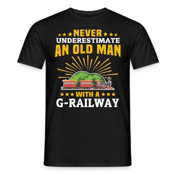 Gartenbahn Mann Garteneisenbahn Spur G - Männer T-Shirt - Schwarz - Vorne - AI Model Male 178 light (178cm)
