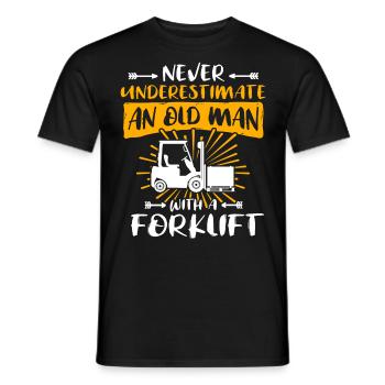 Conducteur de chariot élévateur Homme Chariot élévateur sous-estime - T-shirt homme - noir - Devant - AI Model Male 178 light (178cm)