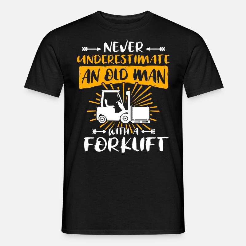 Staplerfahrer Mann Stapler Unterschätze - Männer T-Shirt - Schwarz