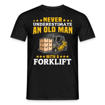 Conducteur de chariot élévateur Homme Chariot élévateur sous-estime - T-shirt homme - noir - Devant - AI Model Male 178 light (178cm)