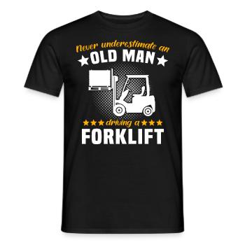 Conducteur de chariot élévateur Homme Chariot élévateur sous-estime - T-shirt homme - noir - Devant - AI Model Male 178 light (178cm)
