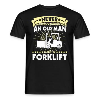 Conducteur de chariot élévateur Homme Chariot élévateur sous-estime - T-shirt homme - noir - Devant - AI Model Male 178 light (178cm)
