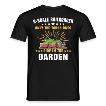 Chemin de fer miniature de jardin Voie G - T-shirt homme - noir - Devant - AI Model Male 178 light (178cm)