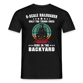 Modelleisenbahn Spur G Gartenbahn - Männer T-Shirt - Schwarz - Vorne - AI Model Male 178 light (178cm)