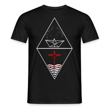 Triangle sea and love - Men's T-Shirt - black - Front - AI Model Male 178 light (178cm)