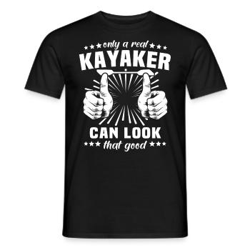 Kayaker Kayaking - Männer T-Shirt - Schwarz - Vorne - AI Model Male 178 light (178cm)