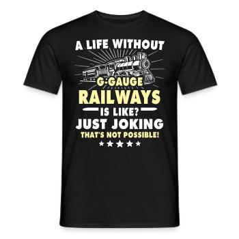 Chemin de fer miniature de jardin Écartement G - T-shirt homme - noir - Devant - AI Model Male 178 light (178cm)
