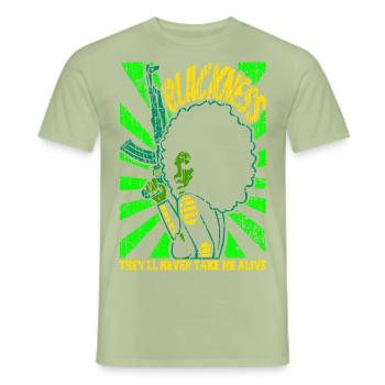 SIE WERDEN MICH NIE LEBEND MITNEHMEN - Männer T-Shirt - Sage - Vorne - AI Model Male 178 light (178cm)