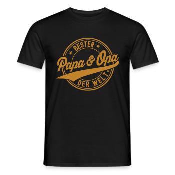 Meilleur Papa & Papy du Monde Humour Cadeau - T-shirt homme - noir - Devant - AI Model Male 178 light (178cm)