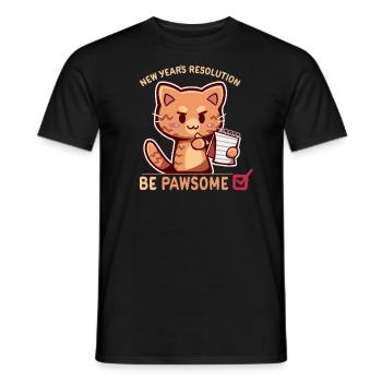 New Years Resolution is to Be Pawsome - Men's T-Shirt - black - Front - AI Model Male 178 light (178cm)