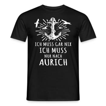 Aurich Auricher - Männer T-Shirt - Schwarz - Vorne - AI Model Male 178 light (178cm)