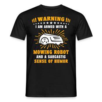 Tondeuse à gazon robotisée Tondeuse robot tondeuse robot - T-shirt homme - noir - Devant - AI Model Male 178 light (178cm)