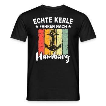 Lustige Hamburg Sprüche - Männer T-Shirt - Schwarz - Vorne - AI Model Male 178 light (178cm)