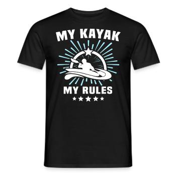 Kayaker Kayak Kayaking - Men's T-Shirt - black - Front - AI Model Male 178 light (178cm)