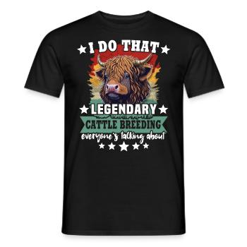 Vache bovine des Highlands - T-shirt homme - noir - Devant - AI Model Male 178 light (178cm)