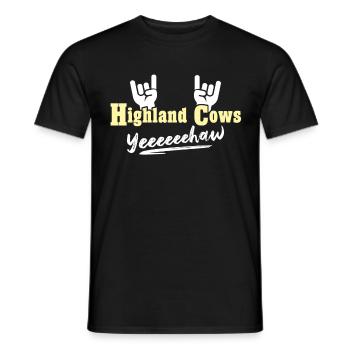 Vache bovine des Highlands - T-shirt homme - noir - Devant - AI Model Male 178 light (178cm)