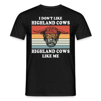 Vache bovine des Highlands - T-shirt homme - noir - Devant - AI Model Male 178 light (178cm)