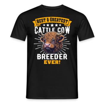 Vache bovine des Highlands - T-shirt homme - noir - Devant - AI Model Male 178 light (178cm)