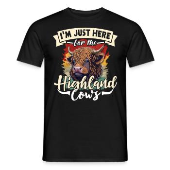 Vache bovine des Highlands - T-shirt homme - noir - Devant - AI Model Male 178 light (178cm)