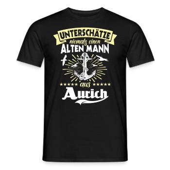 Unterschätze Aurich Mann - Männer T-Shirt - Schwarz - Vorne - AI Model Male 178 light (178cm)