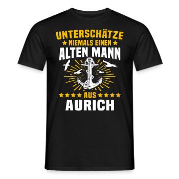 Aurich Unterschätze Auricher Mann - Männer T-Shirt - Schwarz - Vorne - AI Model Male 178 light (178cm)