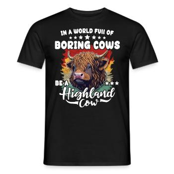 Highland cattle cattle - Men's T-Shirt - black - Front - AI Model Male 178 light (178cm)