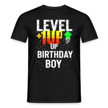 Happy Birthday, Gamer Boy: Bold Pixel Fun Gift - Men's T-Shirt - black - Front - AI Model Male 178 light (178cm)