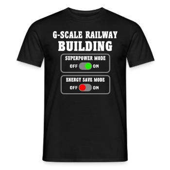 Gartenbahn Garteneisenbahn Spur G - Männer T-Shirt - Schwarz - Vorne - AI Model Male 178 light (178cm)