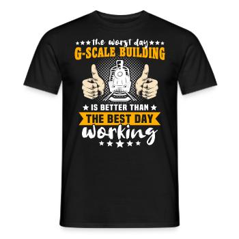 Gartenbahn Garteneisenbahn Spur G - Männer T-Shirt - Schwarz - Vorne - AI Model Male 178 light (178cm)
