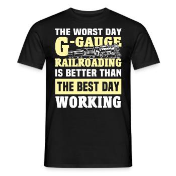 Gartenbahn Garteneisenbahn Spur G - Männer T-Shirt - Schwarz - Vorne - AI Model Male 178 light (178cm)