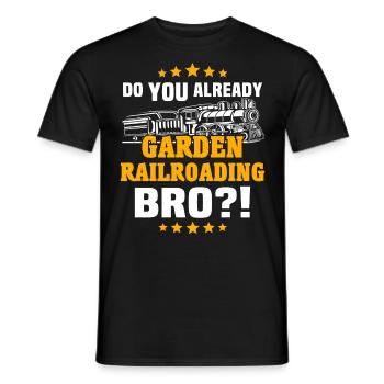 Gartenbahn Garteneisenbahn Spur G - Männer T-Shirt - Schwarz - Vorne - AI Model Male 178 light (178cm)
