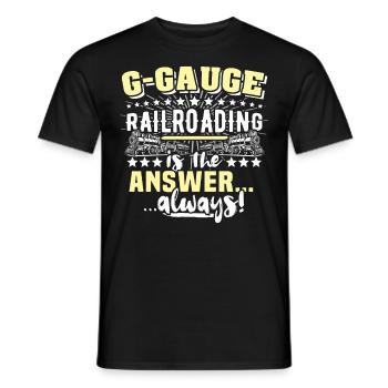 Gartenbahn Garteneisenbahn Spur G - Männer T-Shirt - Schwarz - Vorne - AI Model Male 178 light (178cm)
