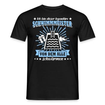 Bademeister Schwimmmeister - Männer T-Shirt - Schwarz - Vorne - AI Model Male 178 light (178cm)