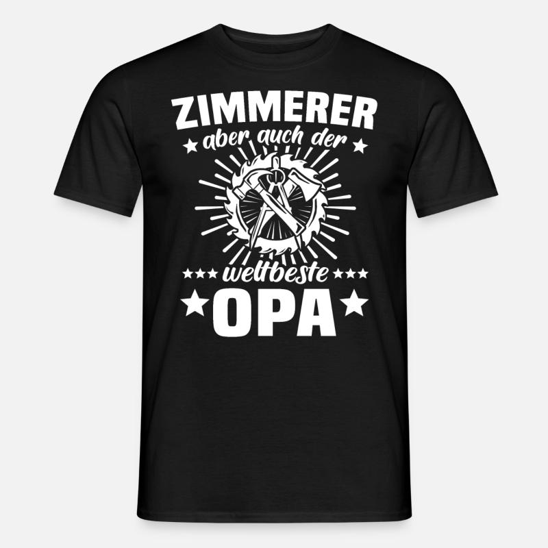 Zimmermann Opa - Männer T-Shirt - Schwarz