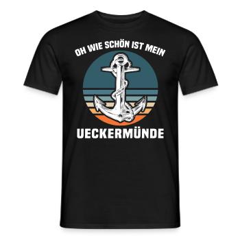 Ueckermünde Sprüche Ueckermünder Spruch - Männer T-Shirt - Schwarz - Vorne - AI Model Male 178 light (178cm)