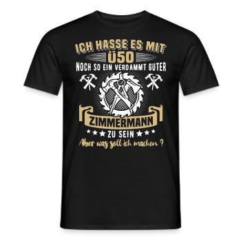 Zimmermann Ü40 Geburtstag 40 Jahre Zimmerer - Männer T-Shirt - Schwarz - Vorne - AI Model Male 178 light (178cm)
