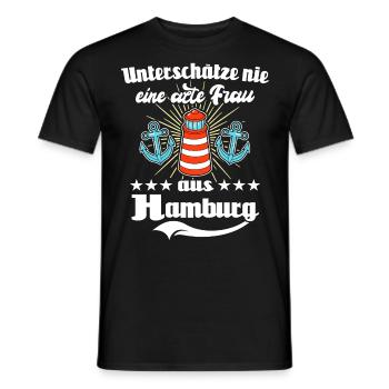 Hamburg Frau Hamburgerin - Männer T-Shirt - Schwarz - Vorne - AI Model Male 178 light (178cm)