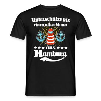 Hamburg Mann Hamburger Männer - Männer T-Shirt - Schwarz - Vorne - AI Model Male 178 light (178cm)