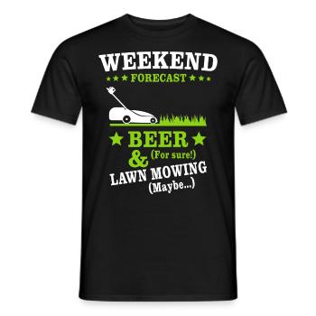 Lawn mowing beer - Men's T-Shirt - black - Front - AI Model Male 178 light (178cm)