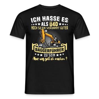Baggerfahrer Ü40 Geburtstag 40 Jahre Baggerführer - Männer T-Shirt - Schwarz - Vorne - AI Model Male 178 light (178cm)