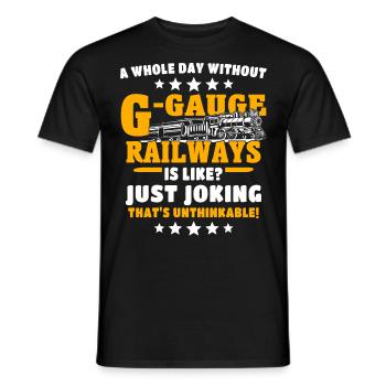 Garteneisenbahn Modelleisenbahn Spur G - Männer T-Shirt - Schwarz - Vorne - AI Model Male 178 light (178cm)
