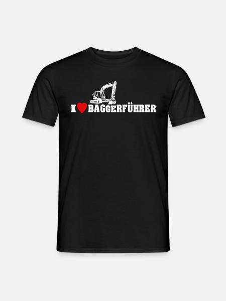 Bagger Ich Liebe Baggerfahrer - Männer T-Shirt - Schwarz