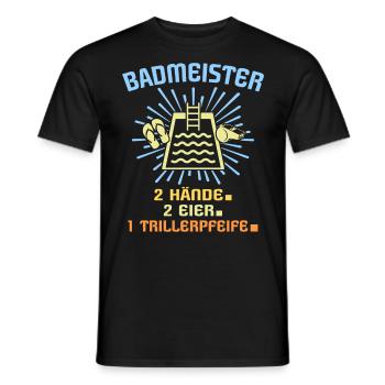 Schwimmmeister Sprüche Bademeister - Männer T-Shirt - Schwarz - Vorne - AI Model Male 178 light (178cm)
