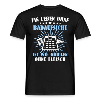 Schwimmmeister Sprüche Bademeister - Männer T-Shirt - Schwarz - Vorne - AI Model Male 178 light (178cm)