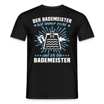 Schwimmmeister Sprüche Bademeister - Männer T-Shirt - Schwarz - Vorne - AI Model Male 178 light (178cm)