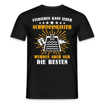 Schwimmmeister Sprüche Bademeister - Männer T-Shirt - Schwarz - Vorne - AI Model Male 178 light (178cm)